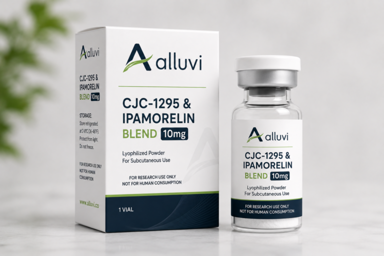 Sealed research vial produced by alluvi stored in cold packaging