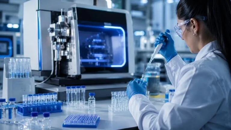  Alluvi reta peptide vial alongside HPLC test results and purity certificate