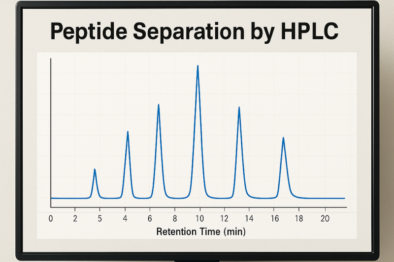HPLC chromatogram chart verifying purity levels for bpc-157 capsules research batches